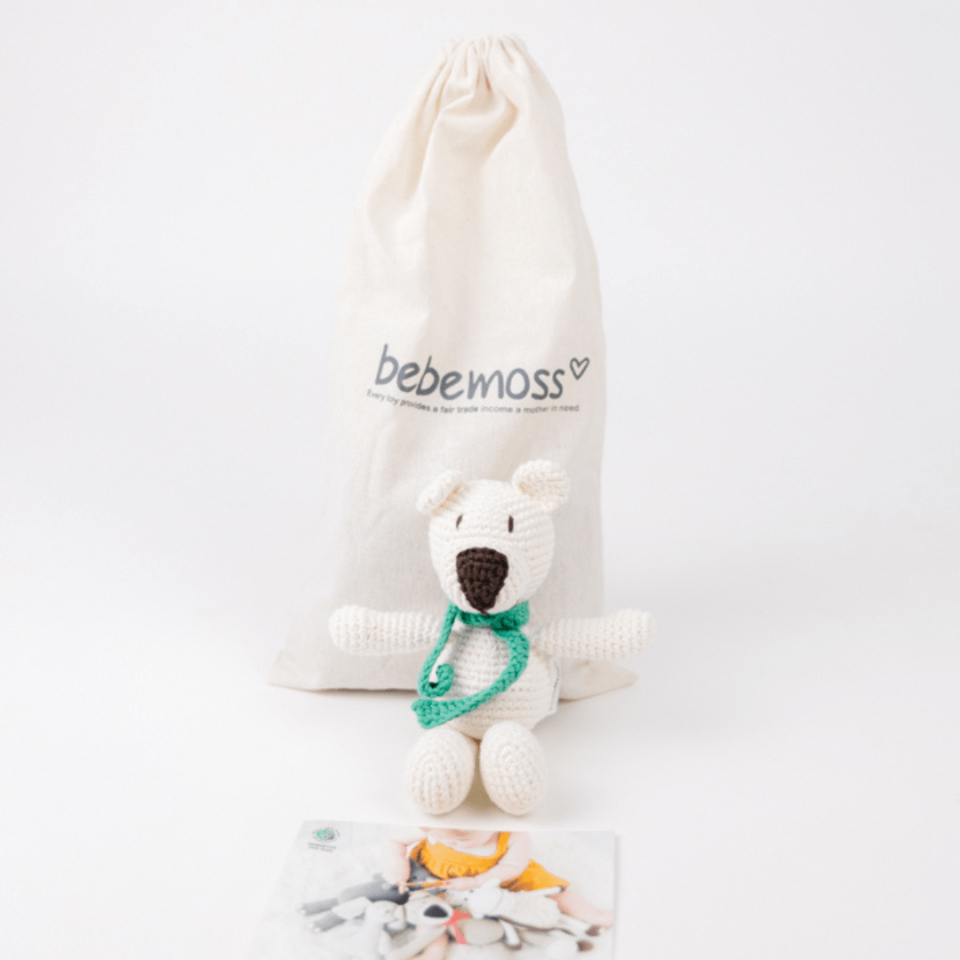 bebemoss.com stuffed animal Atty the bear - cream mini handmade by moms  gifts with purpose