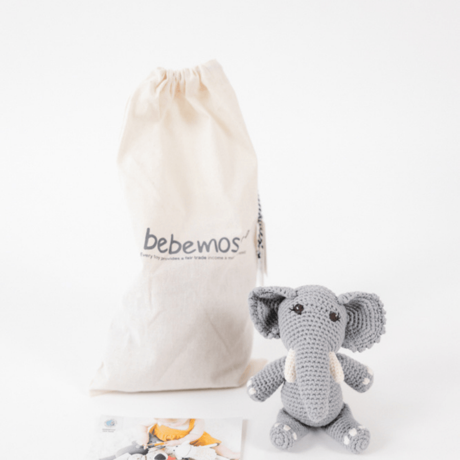 bebemoss.com stuffed animal Barry the elephant- mini handmade by moms  gifts with purpose
