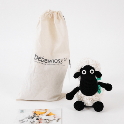 bebemoss.com stuffed animal Darla the Sheep - black mini handmade by moms  gifts with purpose