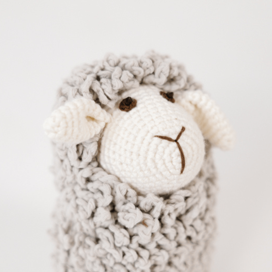 bebemoss.com Farawee the Sheep grey handmade by moms  gifts with purpose
