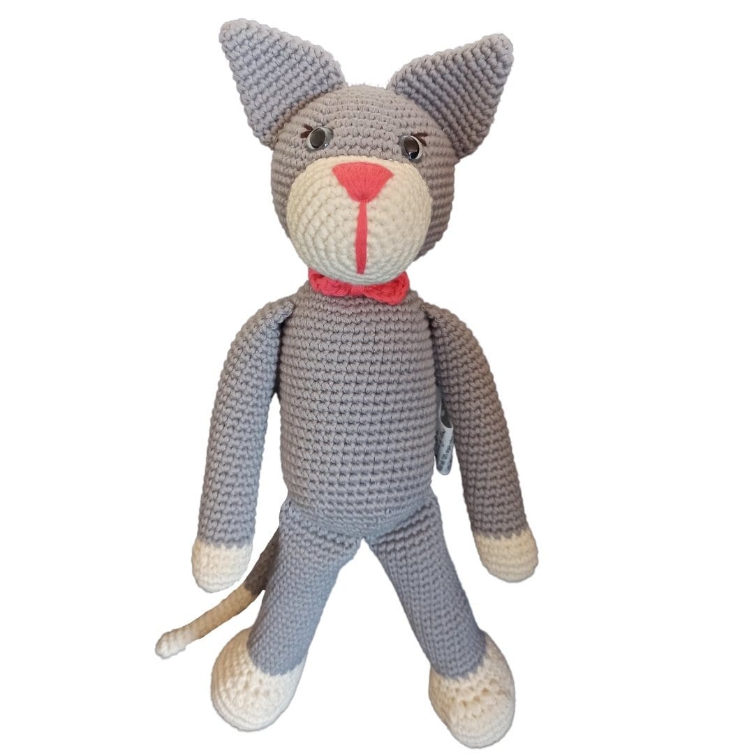 bebemoss.com toy grey Oliver the cat grey handmade by moms  gifts with purpose