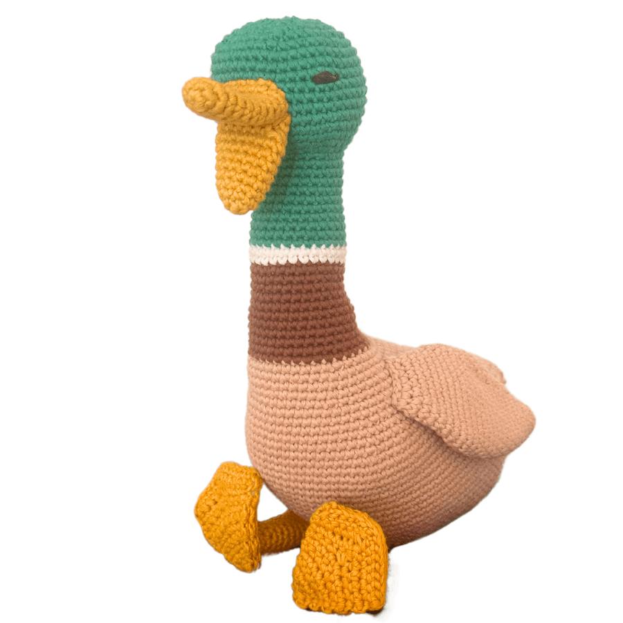 bebemoss.com stuffed animal Ollie the Duck handmade by moms  gifts with purpose