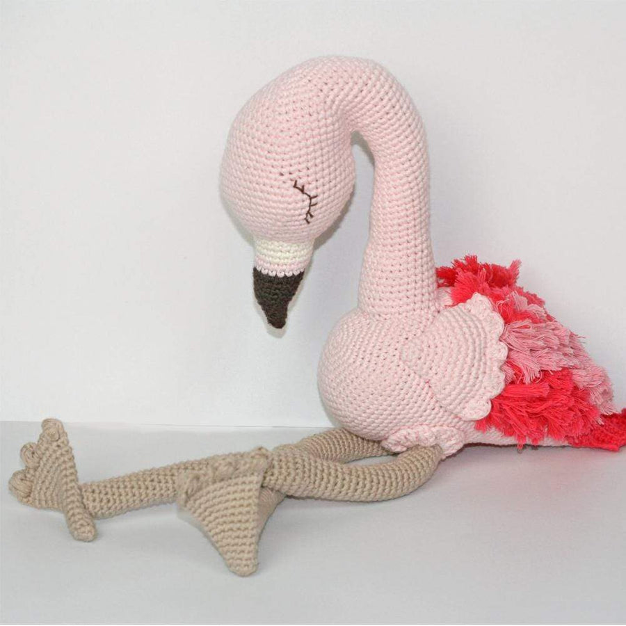 bebemoss.com stuffed animal Patty the flamingo handmade by moms  gifts with purpose