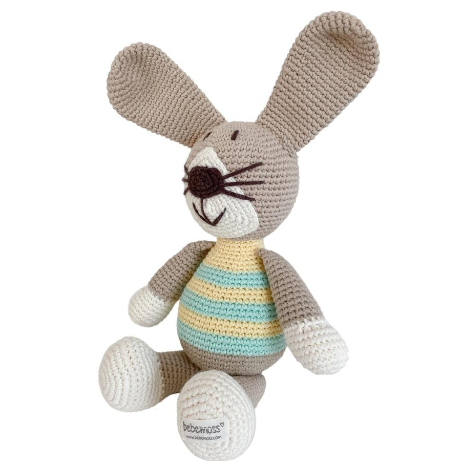 bebemoss.com stuffed animal Peter the rabbit- green handmade by moms  gifts with purpose
