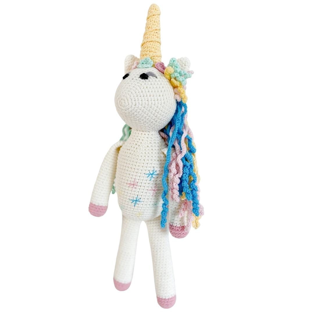 bebemoss.com stuffed animal Rose the Unicorn handmade by moms  gifts with purpose