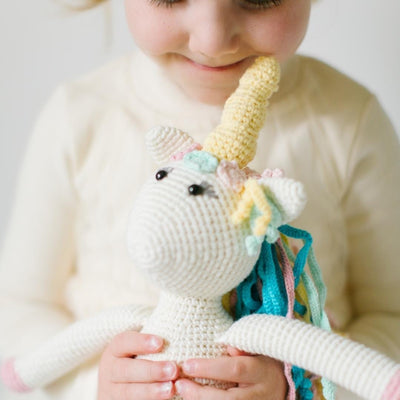 bebemoss.com stuffed animal Rose the Unicorn handmade by moms  gifts with purpose