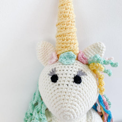 bebemoss.com stuffed animal Rose the Unicorn handmade by moms  gifts with purpose
