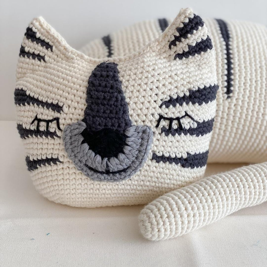 bebemoss.com toy Torey the Tiger- white handmade by moms  gifts with purpose